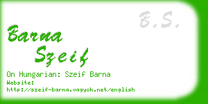 barna szeif business card